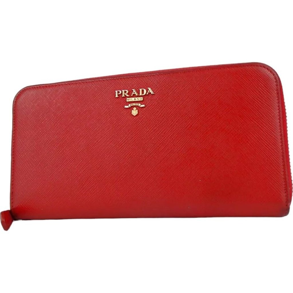 812159am (C2) Prada Wallet Long Red Leather